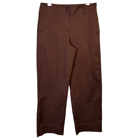 Talbots Pants - Talbots Womens Pants 6 New England Chino Chocolate‎ Brown Cropped Straight Leg